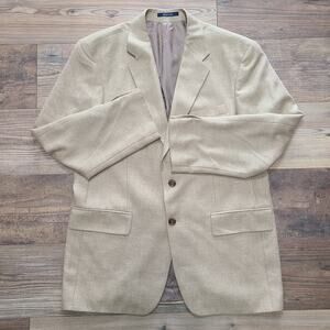 Chaps Ralph Lauren Mens Silk Wool Linen Blend 2 Button Blazer Men 42R Sport Coat